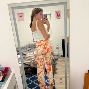 Wildfable purple, pink, yellow, orange swirl jeans